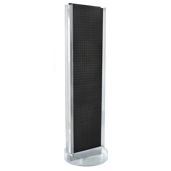 2 Sided- Black Pegboard Floor Display w/C-Channel